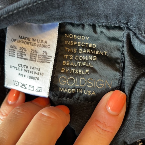 Goldsign Jeans size 30 solid black smooth comfy jean fabric - Picture 4 of 9